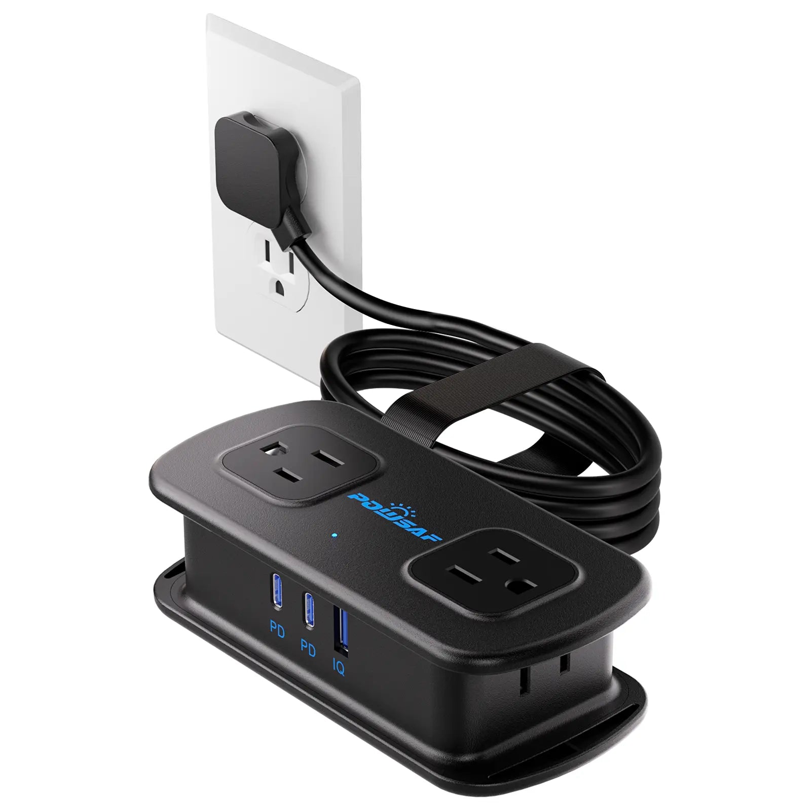 Cruise Essentials 2026: POWSAF 20W Fast Charging Travel Power Strip with 3 USB Ports, 2 Three-Prong & 2 Two-Prong Outlets - Compact Design for Hassle-Free Charging on Your Travels
