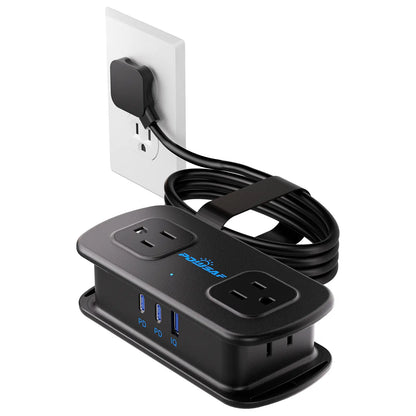 Cruise Essentials 2026: POWSAF 20W Fast Charging Travel Power Strip with 3 USB Ports, 2 Three-Prong & 2 Two-Prong Outlets - Compact Design for Hassle-Free Charging on Your Travels