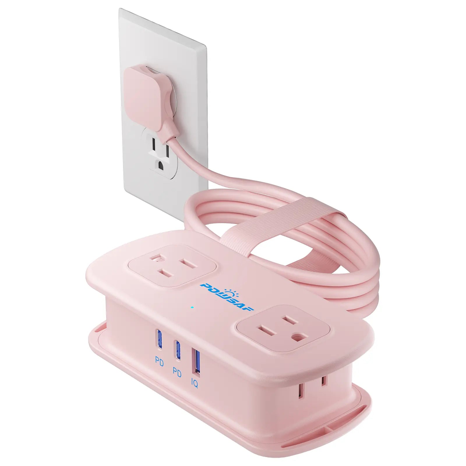 Cruise Essentials 2026: POWSAF 20W Fast Charging Travel Power Strip with 3 USB Ports, 2 Three-Prong & 2 Two-Prong Outlets - Compact Design for Hassle-Free Charging on Your Travels