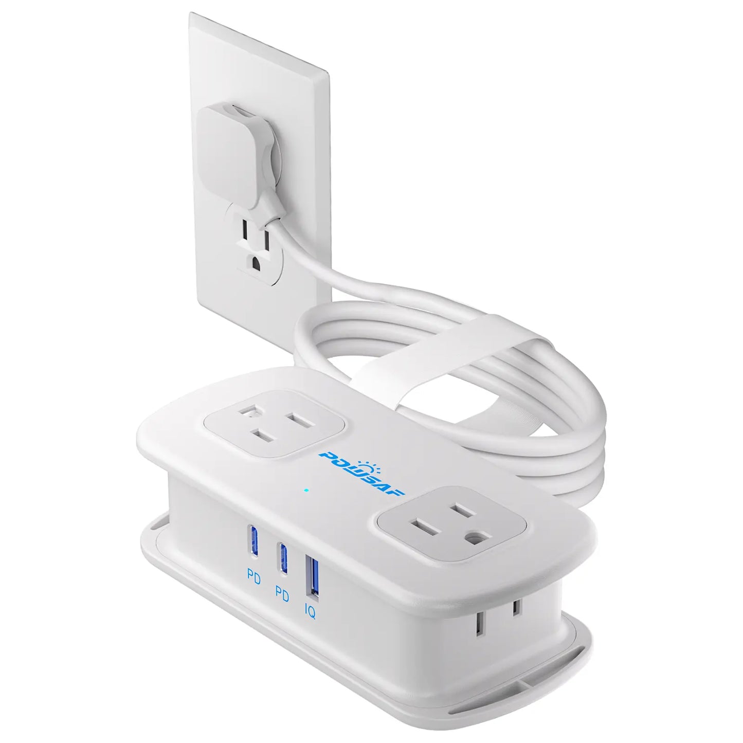 Cruise Essentials 2026: POWSAF 20W Fast Charging Travel Power Strip with 3 USB Ports, 2 Three-Prong & 2 Two-Prong Outlets - Compact Design for Hassle-Free Charging on Your Travels